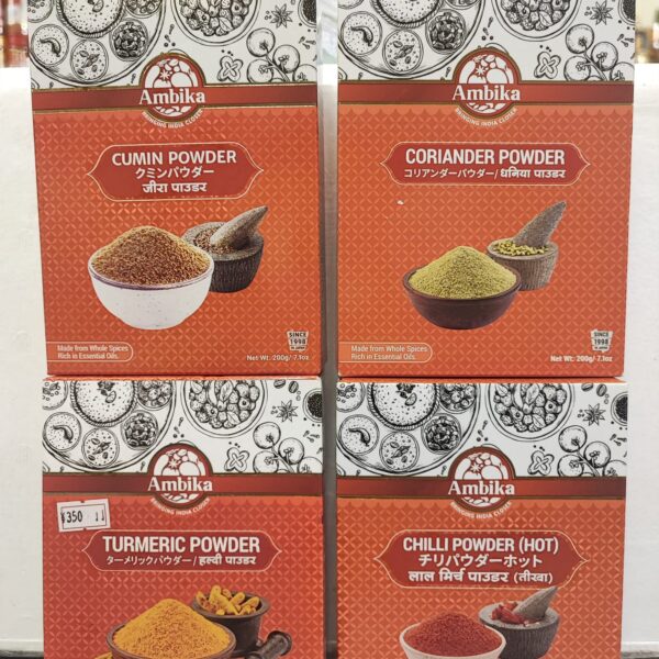 Ambika 200G powder Combo (Turmeric +Chilli+Coriander+Cumin)