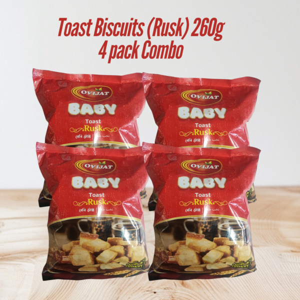 4 pack combo Ovijat Baby Toast Biscuit 220g